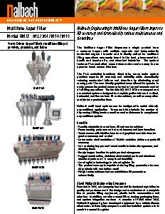 Multilane Auger Filler Brochure